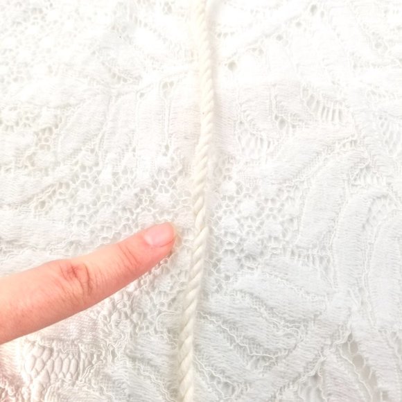 LOVERS + FRIENDS | White Lace Tassel Mini Dress XS - Picture 11 of 12